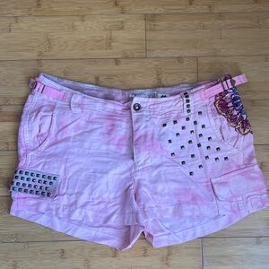 Da-Nang Pink Camo Studded Women's Cargo Shorts